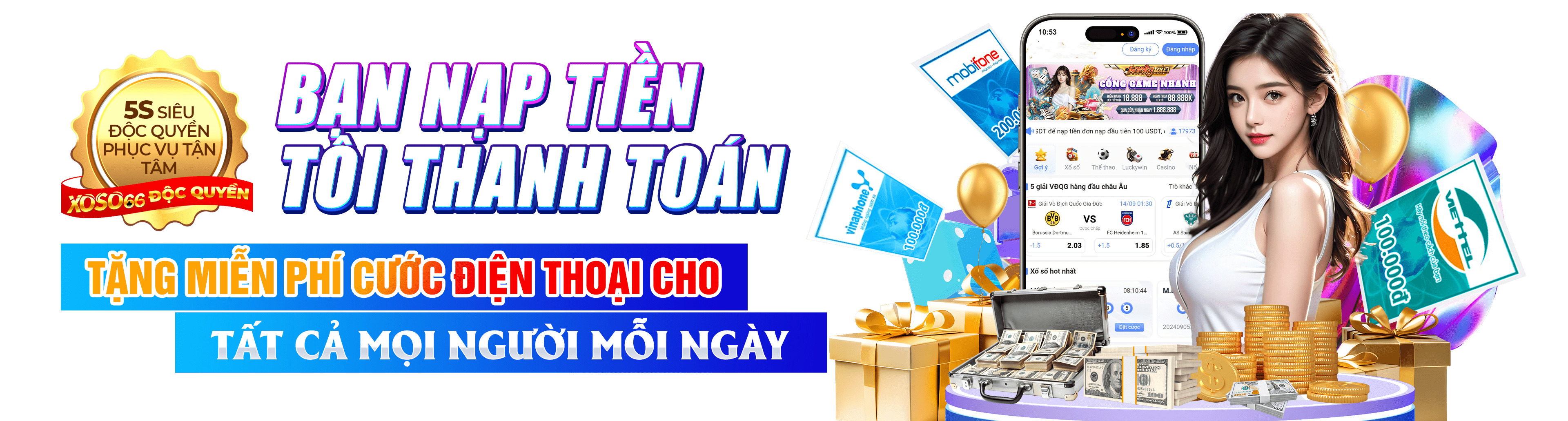 Hình ảnh quảng cáo của god55 hiển thị nền tảng và các lợi ích